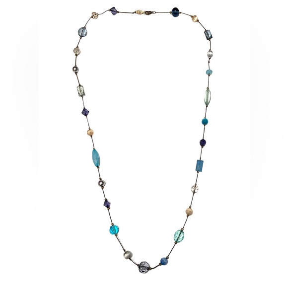 Carolina Herrera Blue Beaded Necklace - Picture 1 of 4
